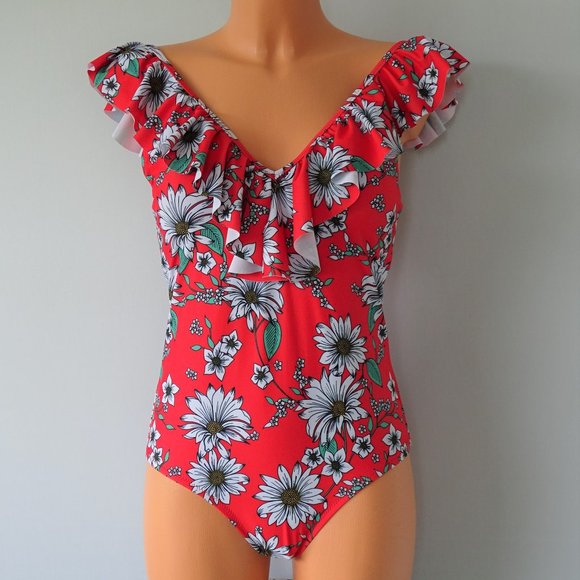 Jessica Simpson Other - Jessica Simpson One Piece Floral Ruffle Swimsuit